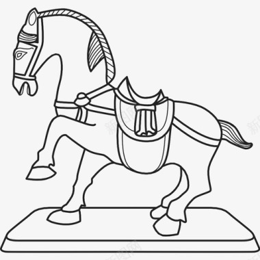 马雕像马球杰作图标图标