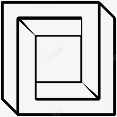彭罗斯正方形立方体形状图标图标