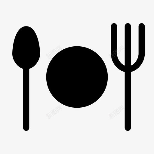 餐具工具勺子图标svg_新图网 https://ixintu.com 助手 勺子 叉子 工具 旅行铭文 盘子 银器 食物 餐具 餐厅