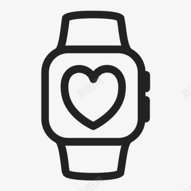 智能手表心脏信号加图标图标