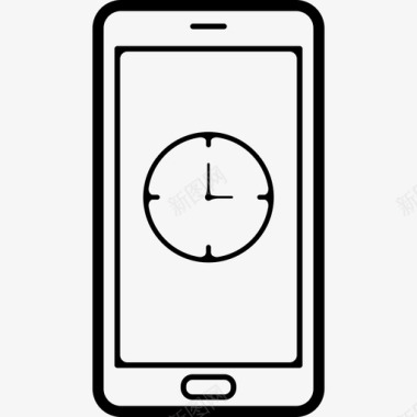 屏幕上有时钟符号的手机工具和用具电话套图标图标