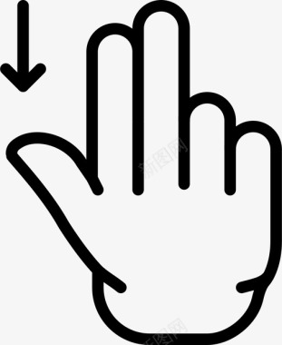 两个手指向下滑动信息手图标图标
