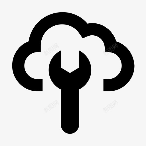 云设置工具思想图标svg_新图网 https://ixintu.com 云修复服务 云数据技术材料设计图标 云维护 云设置 工具 思想 扳手 网络设置 辅助 输入
