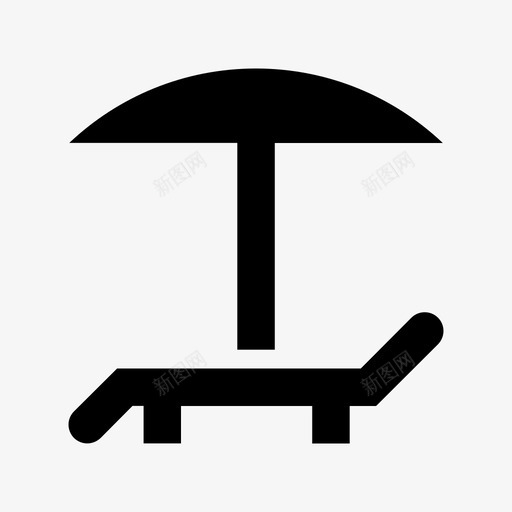 躺椅晒黑日光浴图标svg_新图网 https://ixintu.com 伞 放松 日光浴 晒黑 沙漠 海洋 美容和水疗材料设计图标 躺椅