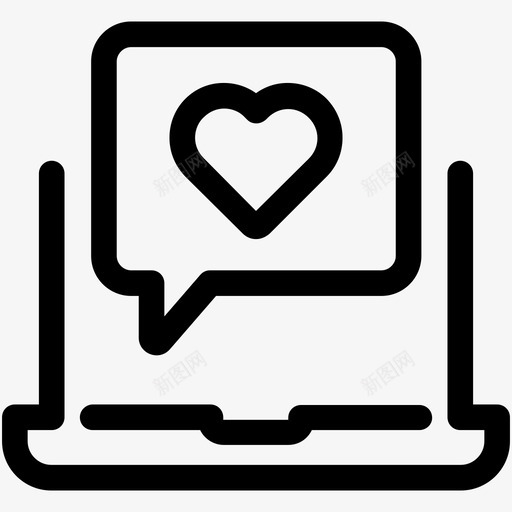 喜欢聊天调情图标svg_新图网 https://ixintu.com 喜欢 图像 心 技术线图标 爱 聊天 调情