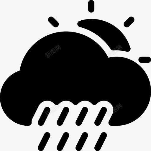 日雨大气云图标svg_新图网 https://ixintu.com 云 大气 天气 天气实心图标 日雨 雨 预报