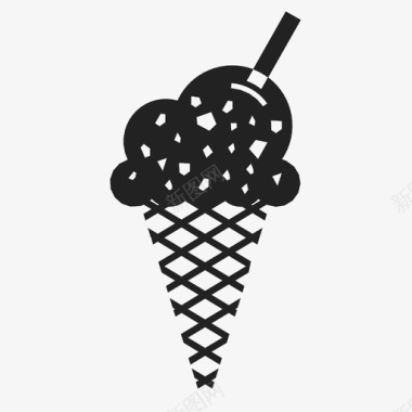 冰淇淋筒糖洒图标图标
