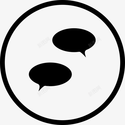 对话泡泡聊天图标svg_新图网 https://ixintu.com android用户界面圆形实心卷1 交流 对话 文字 文本 泡泡 聊天 评论