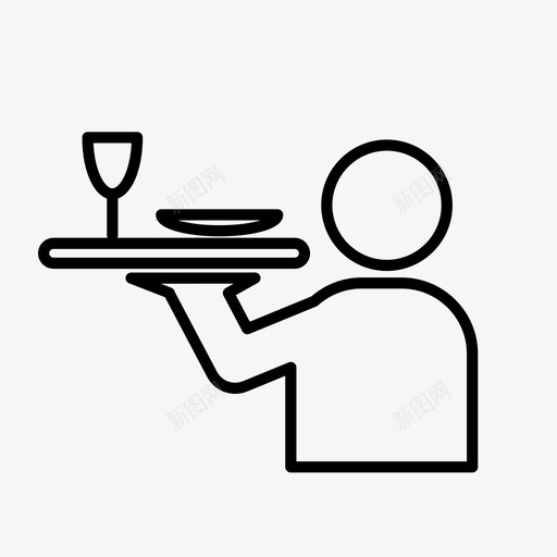 服务员顾客送货员图标svg_新图网 https://ixintu.com 托盘 服务 服务员 菜单 送货员 顾客 食物 餐厅