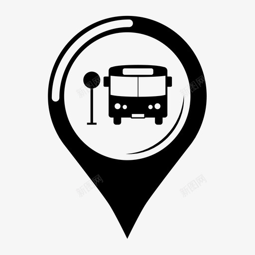 巴士站车站时刻表图标svg_新图网 https://ixintu.com gps 位置 出发地 到站 地图 地图标记1 巴士站 时刻表 等候区 车站