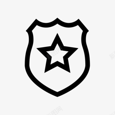 联邦警察明星盾牌图标图标