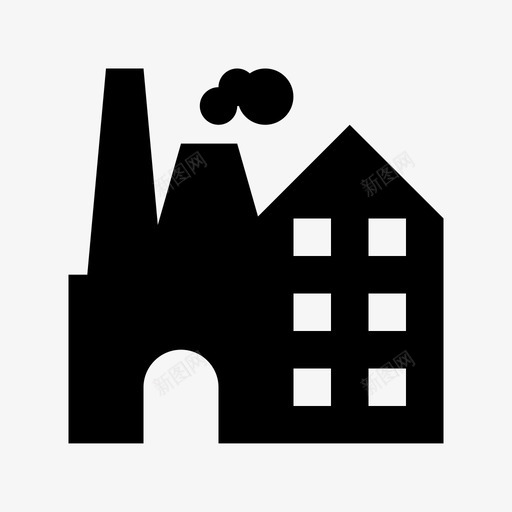 工厂粗体烟囱图标svg_新图网 https://ixintu.com 不 出售 工业 工厂 控股 烟囱 磨坊 粗体 能源材料设计图标 黄金