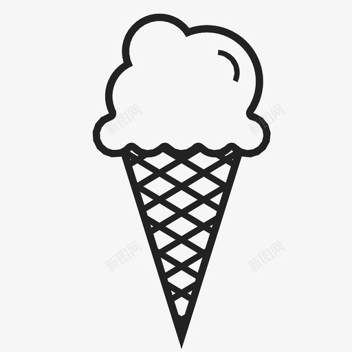冰淇淋筒甜的夏天的图标svg_新图网 https://ixintu.com 冰淇淋筒 冷的 凝胶 勺子 夏天的 热的 甜的 雪伯特的 顶部 风味 食物