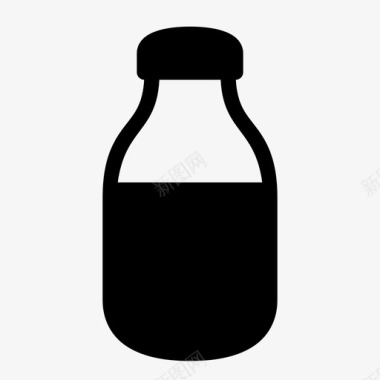 玻璃瓶塑料牛奶图标图标