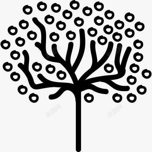 树形瘦小的树干用小叶勾勒出轮廓自然树的图标svg_新图网 https://ixintu.com 树形瘦小的树干用小叶勾勒出轮廓 树的图标 自然