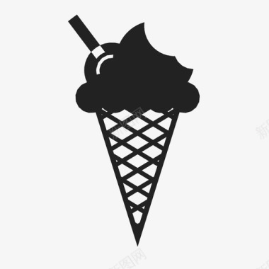 冰淇淋筒符号加图标图标