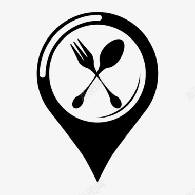 餐厅食品gps图标图标