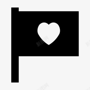 爱的旗帜爱和浪漫的材料标图标图标