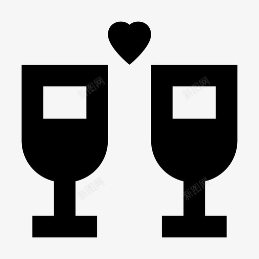 葡萄酒情人节两杯图标svg_新图网 https://ixintu.com hold 不 两杯 大胆 已售出 心形标志 情人节 爱情和浪漫的材料设计图标 爱情概念 爱的饮料 葡萄酒 金色