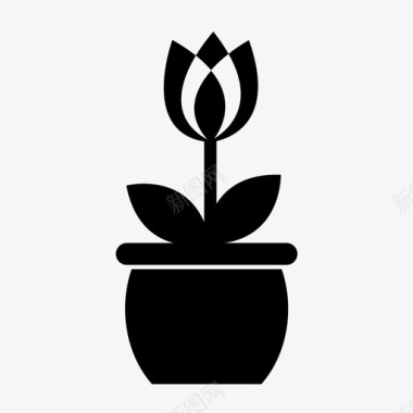 郁金香壶植物派图标图标