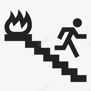 使用楼梯消防安全图标图标