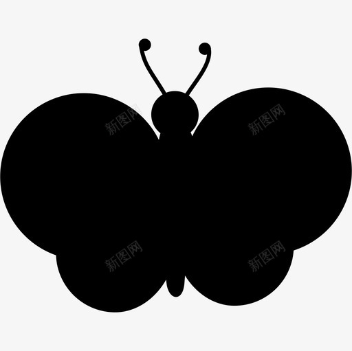 圆形翅膀形状的蝴蝶动物蝴蝶图标svg_新图网 https://ixintu.com 动物 圆形翅膀形状的蝴蝶 蝴蝶