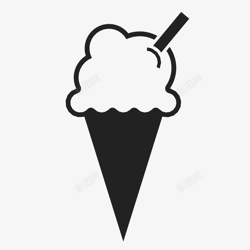 冰淇淋筒甜的夏天图标svg_新图网 https://ixintu.com 冰棍 冰淇淋筒 冰激凌 冷冻 夏天 甜点 甜的 食物