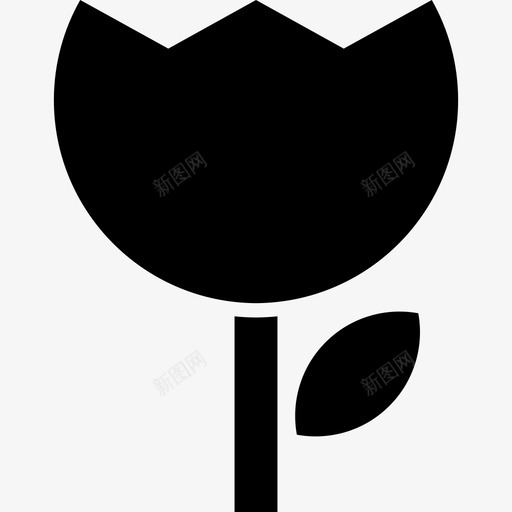 花黑色的形状自然尖的图标svg_新图网 https://ixintu.com 尖的图标 自然 花黑色的形状