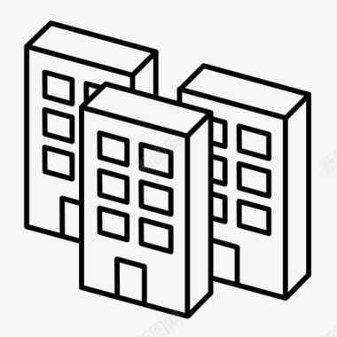 建筑财产等距图标图标