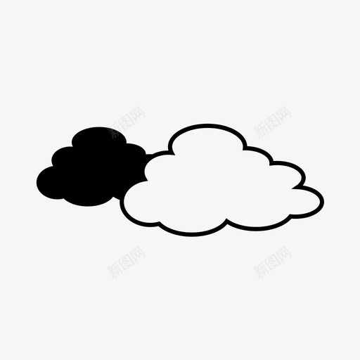 多云云凝结图标svg_新图网 https://ixintu.com 云 凝结 图像 多云 天气