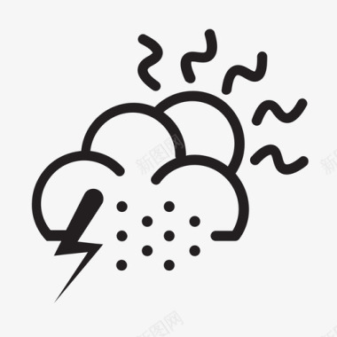 白雪雷雨天气图标图标
