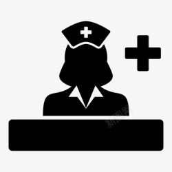 医学专业护士服务接待员图标高清图片
