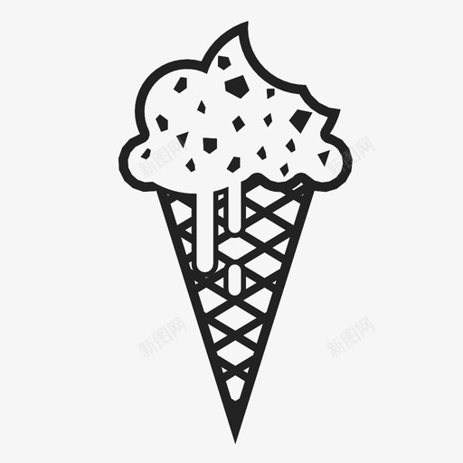 冰激凌蛋卷甜的夏天的图标svg_新图网 https://ixintu.com 冰激凌蛋卷 冷冻的 冷的 味道 夏天的 洒的 热的 甜点 甜的 食物