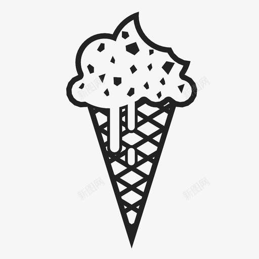 冰激凌蛋卷甜的夏天的图标svg_新图网 https://ixintu.com 冰激凌蛋卷 冷冻的 冷的 味道 夏天的 洒的 热的 甜点 甜的 食物