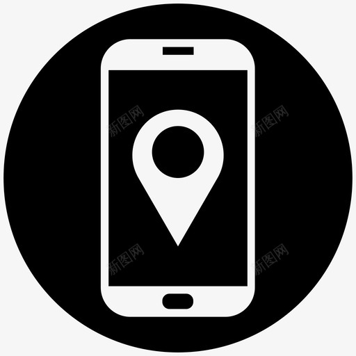 手机地图pin黑色手机破解屏幕应用图标svg_新图网 https://ixintu.com 手机地图pin 黑色手机破解屏幕应用