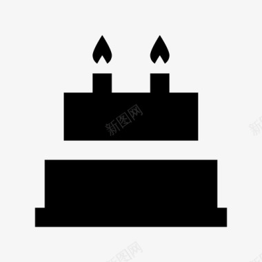 蛋糕生日蛋糕黑色图标图标