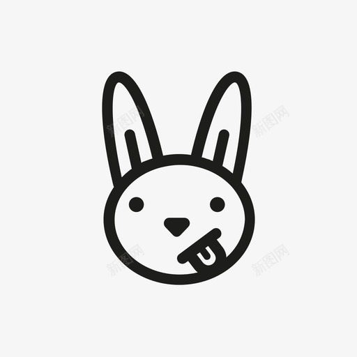 兔子逗乐动物图标svg_新图网 https://ixintu.com 兔子 动物 复活节 笑 耳朵 脸 舌头 逗乐
