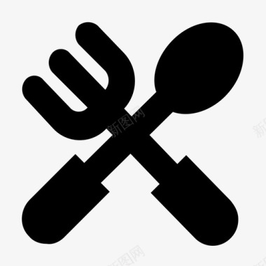 叉子和勺子出售银器图标图标