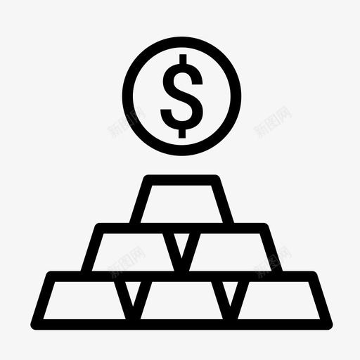 金条货币和金融图标svg_新图网 https://ixintu.com 货币和金融 金条