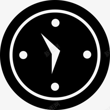 时钟圆形黑色工具形状界面指向图标图标