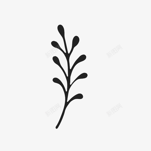 叶娇小自然图标svg_新图网 https://ixintu.com 分枝 叶 图案 娇小 小 手绘 植物学 自然 花
