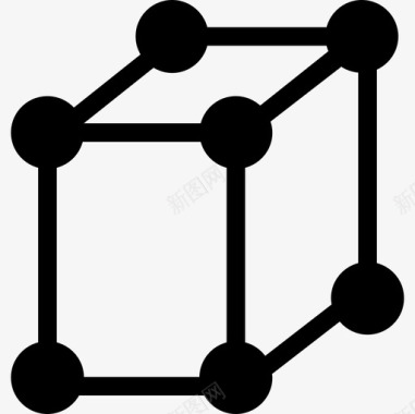 分子立方体形状形状科学图标图标