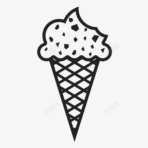 冰淇淋筒夏季软装图标svg_新图网 https://ixintu.com 冰淇淋筒 冷冻的 冷的 夏季 热的 甜点 甜的 软装 雪伯特 食物