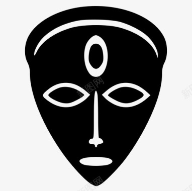 非洲面具仪式面具部落面具图标图标