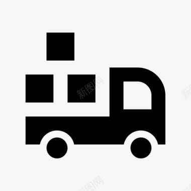 皮卡车运输和交付材料标图标图标