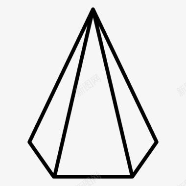 五角金字塔减法符号图标图标