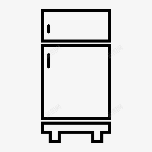 冰箱橱柜食品图标svg_新图网 https://ixintu.com 保存 储存 冰箱 双门 新鲜 橱柜 食品