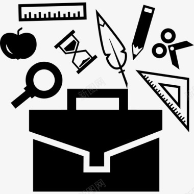 公文包和学校教育学术工具2图标图标