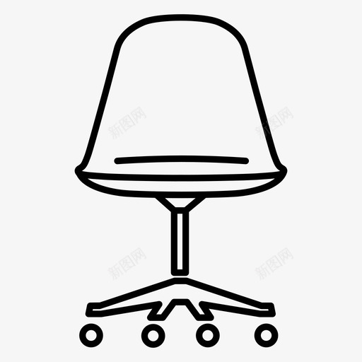 椅子座椅滚动图标svg_新图网 https://ixintu.com eames eames椅子 前倾 办公室 塑料 家具 对比 带轮 座椅 椅子 滚动