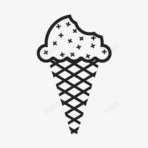 冰淇淋筒甜的夏天的图标svg_新图网 https://ixintu.com 冰淇淋筒 冷的 勺 夏天的 奶油冻 热的 甜点 甜的 酸奶 食物